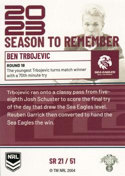 2024 NRL Traders Titanium - 2023 Season To Remember #SR21 Ben Trbojevic Back